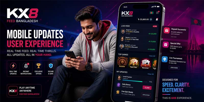 KX8 Feed Bangladesh mobile casino interface real time updates user experience