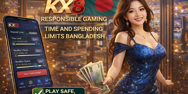 KX8 Responsible Gaming tools showing time and spending limits Bangladesh