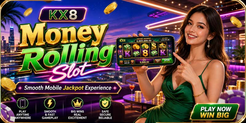 Money Rolling Slot KX8 mobile gameplay smooth jackpot experience interface
