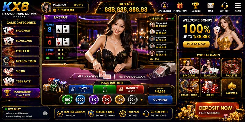 Casino card rooms online KX8 strategy gameplay decision making cards