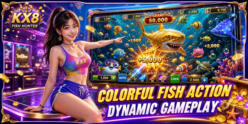 kx8 fish hunter gameplay bangladesh underwater visuals colorful fish dynamic effects screen