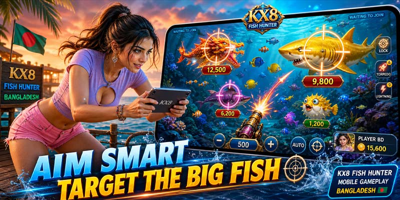 kx8 fish hunter mobile interface bangladesh arcade underwater shooting game optimized controls