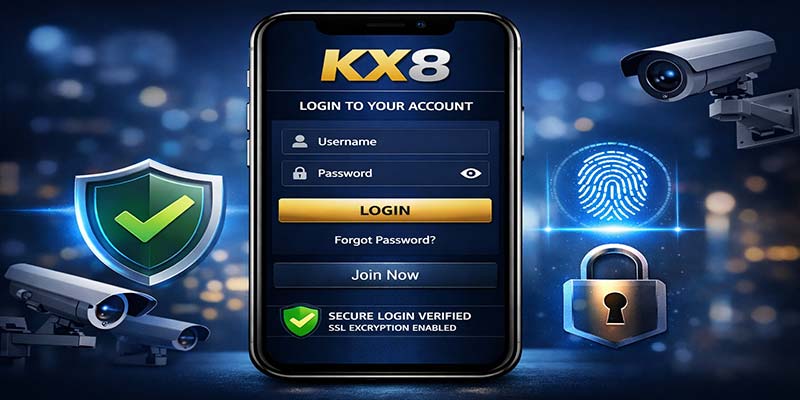 kx8 login page interface on mobile Bangladesh secure access screen