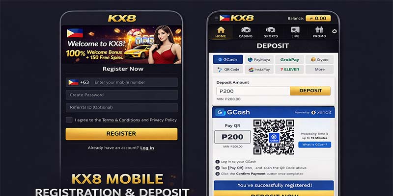 kx8 mobile registration and deposit process using gcash Bangladesh