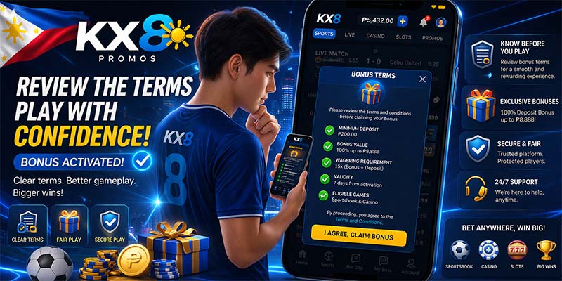 kx8 promos player reviewing bonus terms mobile Bangladesh betting interface screen