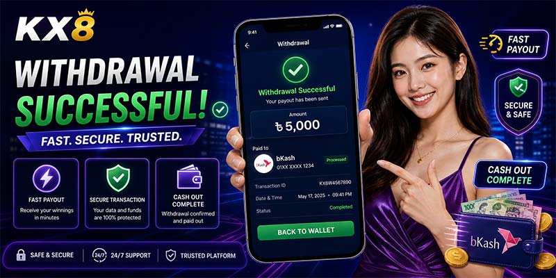 kx8 withdrawal success confirmation mobile bangladesh fast payout screen